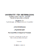 Cover &quot;Richtlinien für den Universitätslehrgang Integrative Therapie&quot;