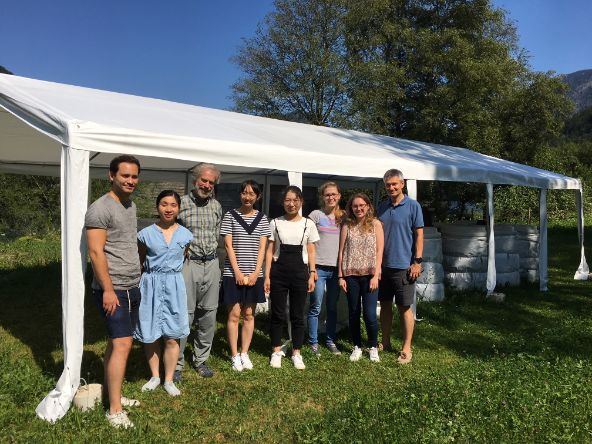 left to right: Fernando Valdez, Swedish University of Agricultural Sciences, Pianpian Wu, Swedish University of Agricultural Sciences, Prof Kevin Bishop, Swedish University of Agricultural Sciences, Siwen Zheng, China, PhD Internship, Min Jing, China, PhD Internship, Julia Mercier, France, BSc Internship, Agathe Clermont, France, BSc Internship, Priv.-Doz. Martin Kainz, WaterCluster Lunz