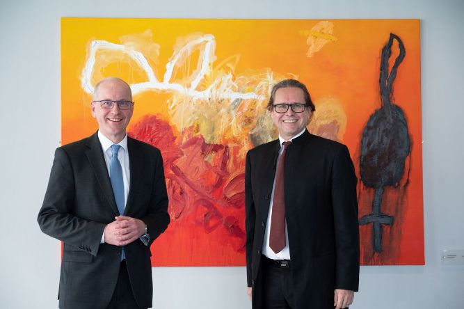 Rector Faulhammer und Minister Polaschek