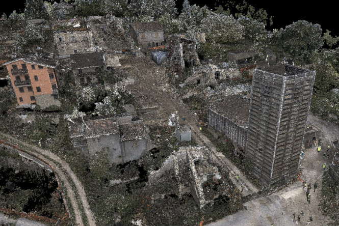 3D-Scan der Roten Zone von Accumoli