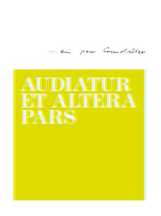 Bild 8 - AUDIATUR ET ALTERA PARS