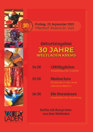 Plakat 30 Jahre Weltladen Krems