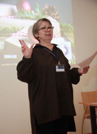 Svitlana Bilenkova bei ihrem Vortrag