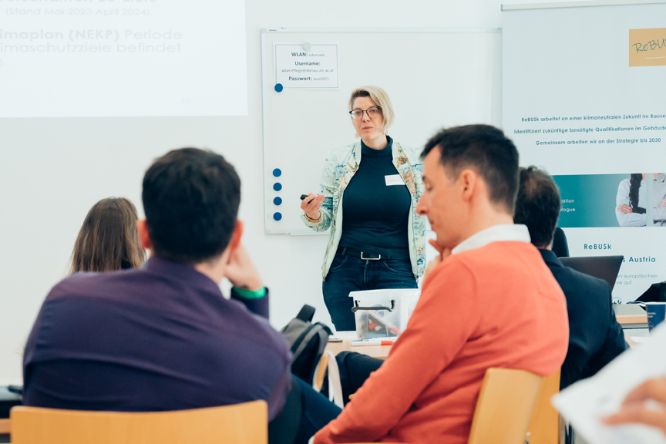 Christina Ipser beim Workshop "Aus- und Weiterbildung für den Gebäudesektor der Zukunft"