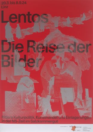 Cover eines Ausstellungskatalogs in rot mit schwarzer Schrift