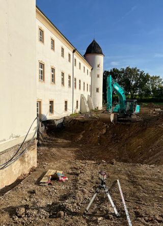 Baustelle bei Burg in Losensteinleiten
