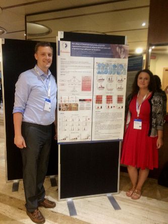 Dr. Markus Neubauer und Olga Kutten-Pella, MSc präsentierten das Thema „The effect of blood derived products on the regenerative potential of adipose derived stemcells originated from differen fat locations“. 