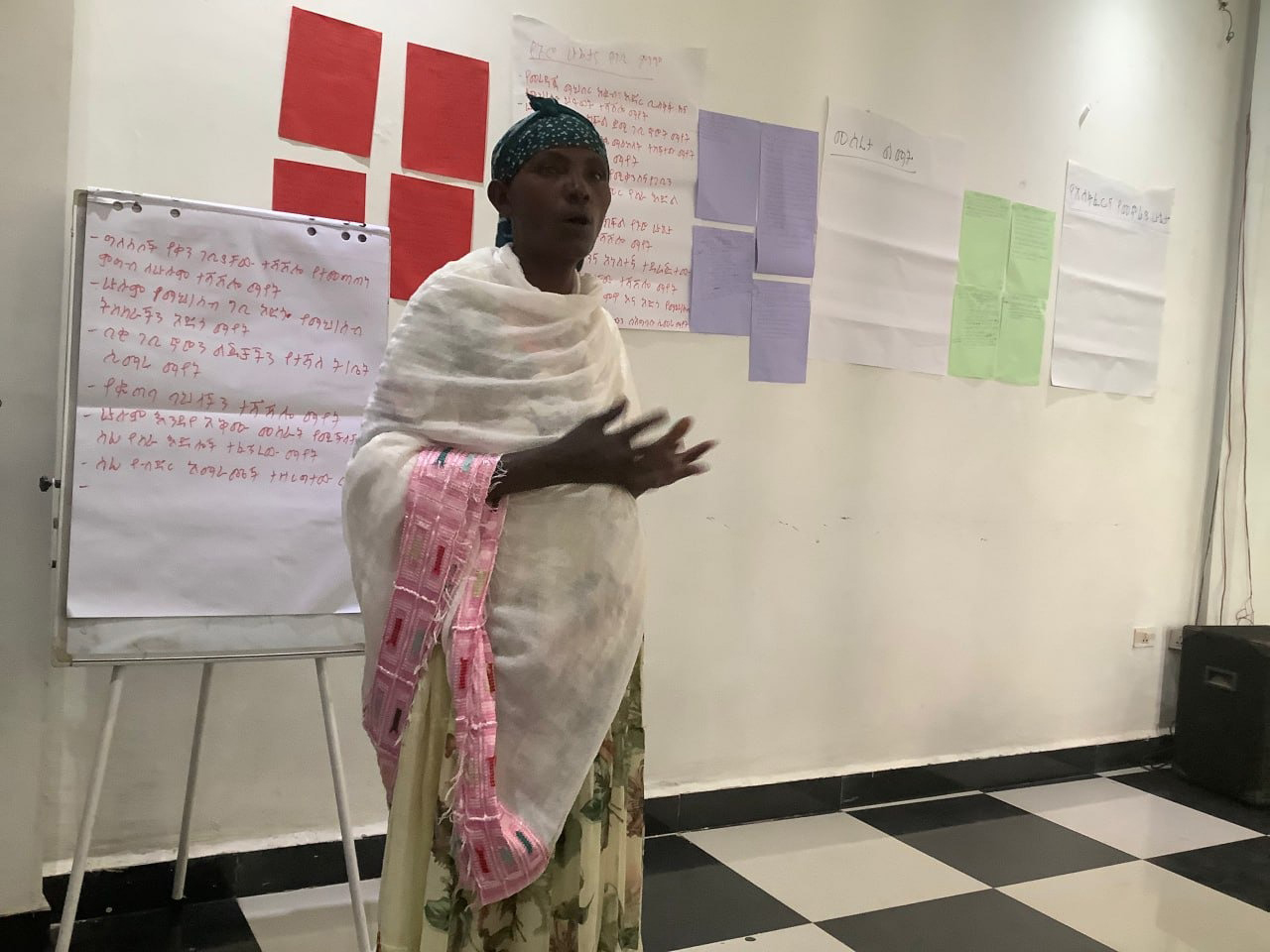 Woman presenting her ideas