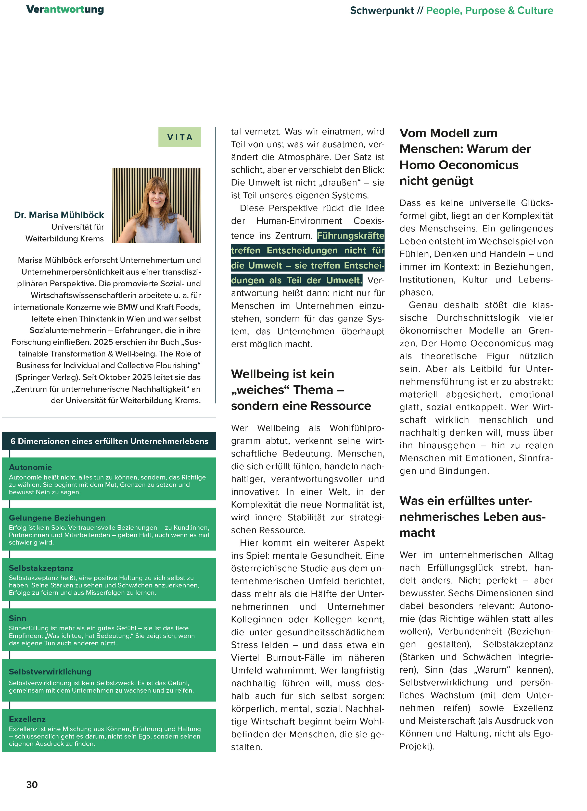 Der innere Kompass der Wirtschaft von Dr. Marisa Mühlböck