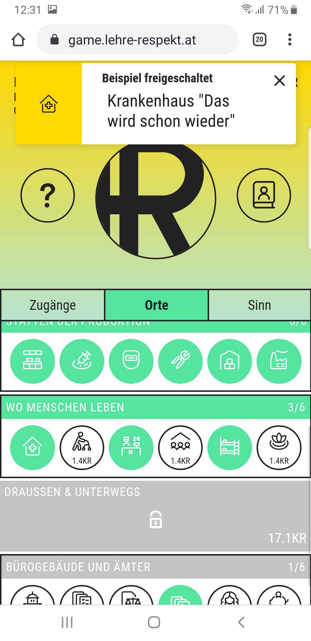 Screenshot WKO Clicker Game