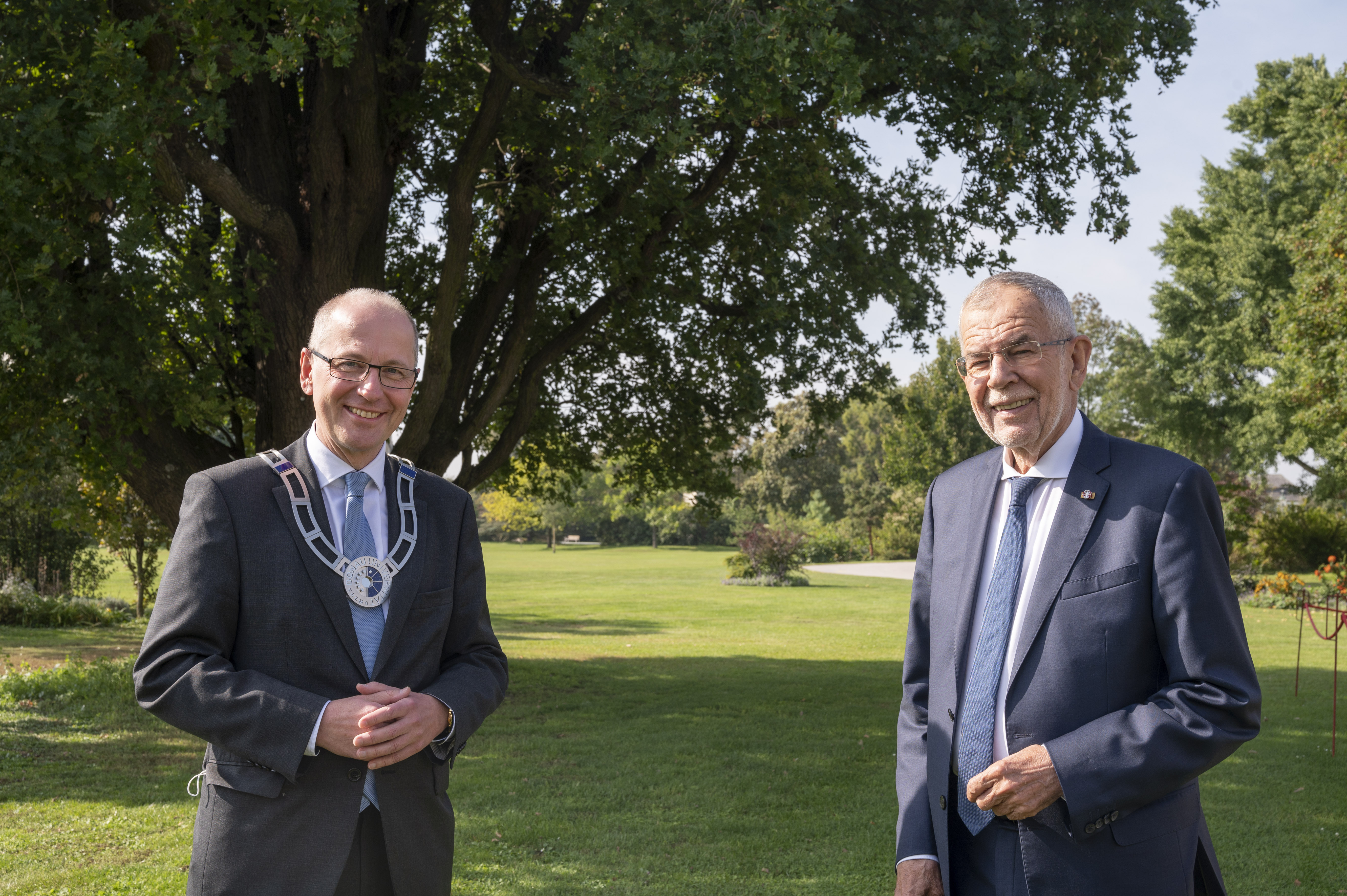 Rektor Faulhammer und Bundespräsident Van der Bellen