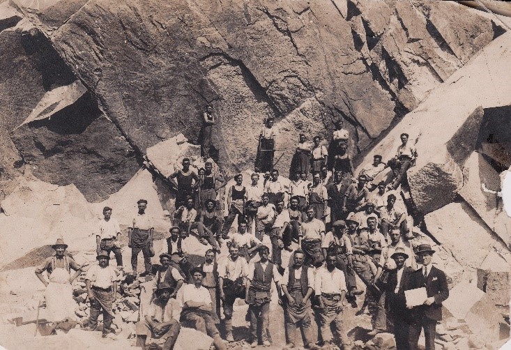 Steinbrucharbeiter, Ende der 1920er Jahre 