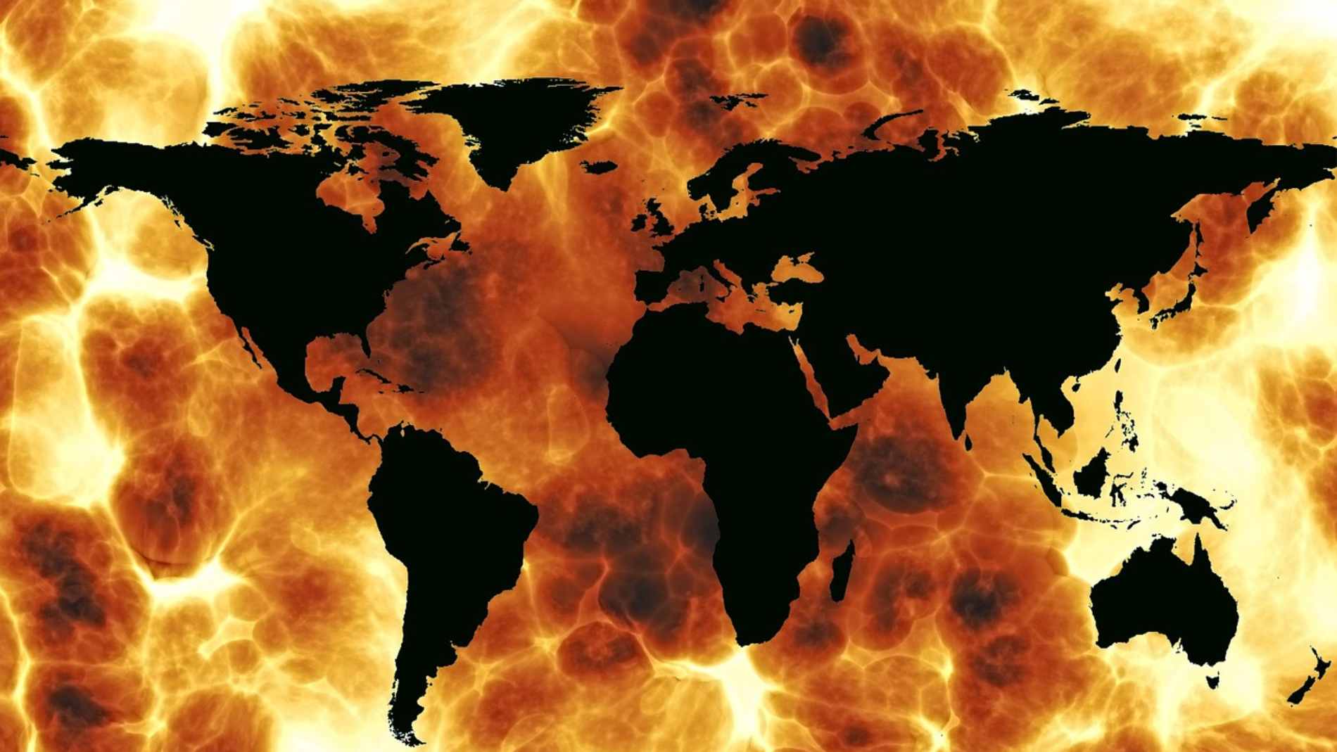 brennende Weltkarte