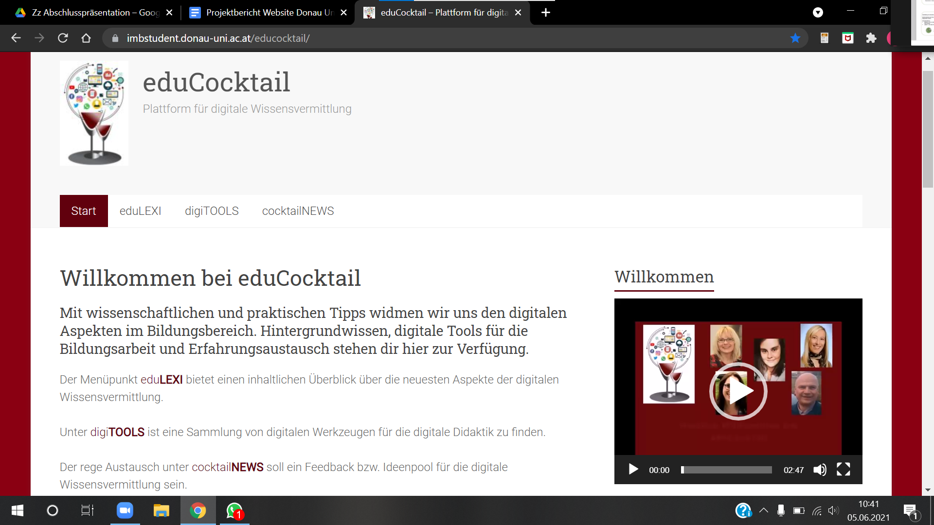 screenshot von landingpage