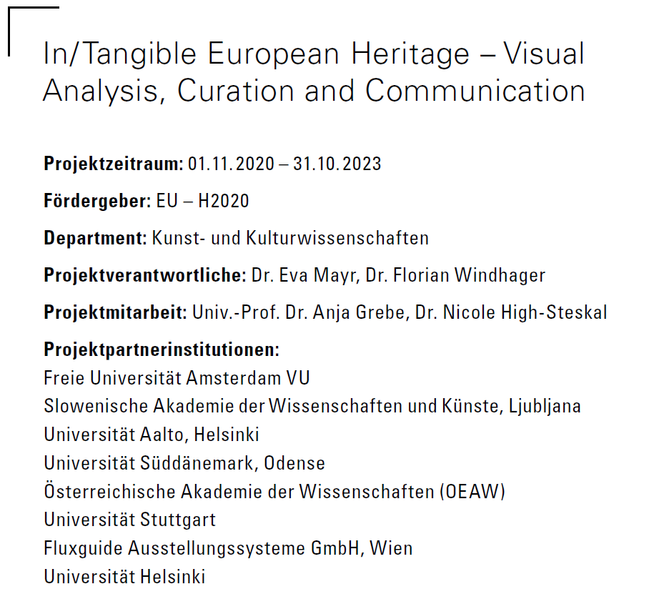 Forschungsprojekt In/Tangible European Heritage