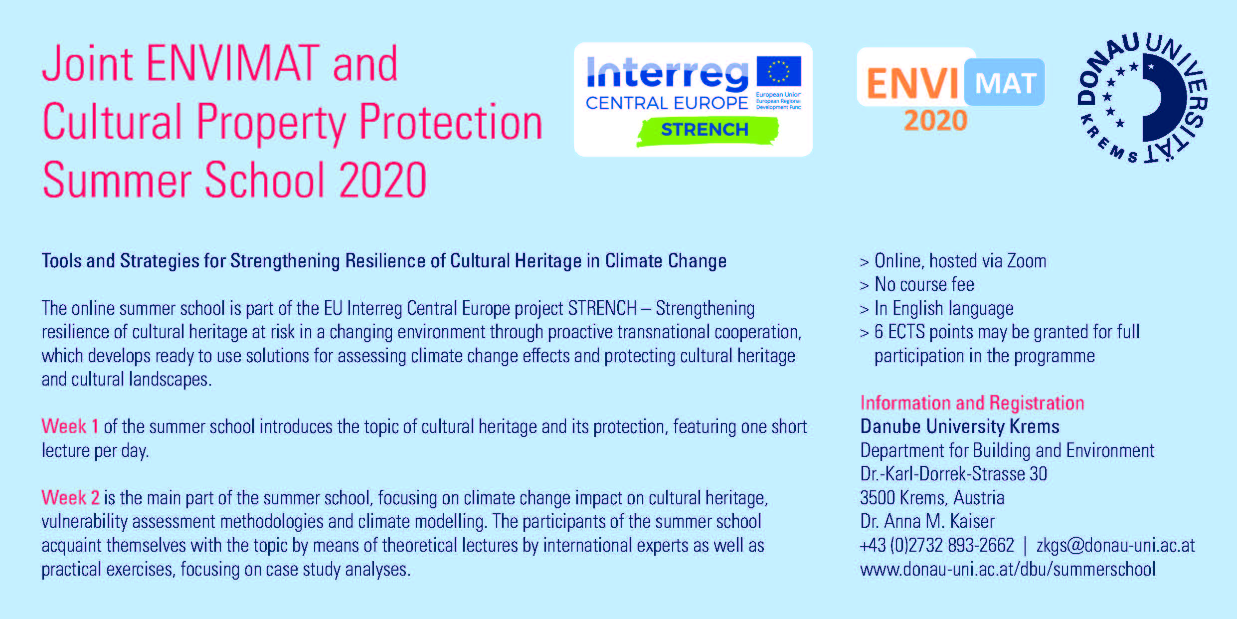 STRENCH Summer School 2020 Flyer