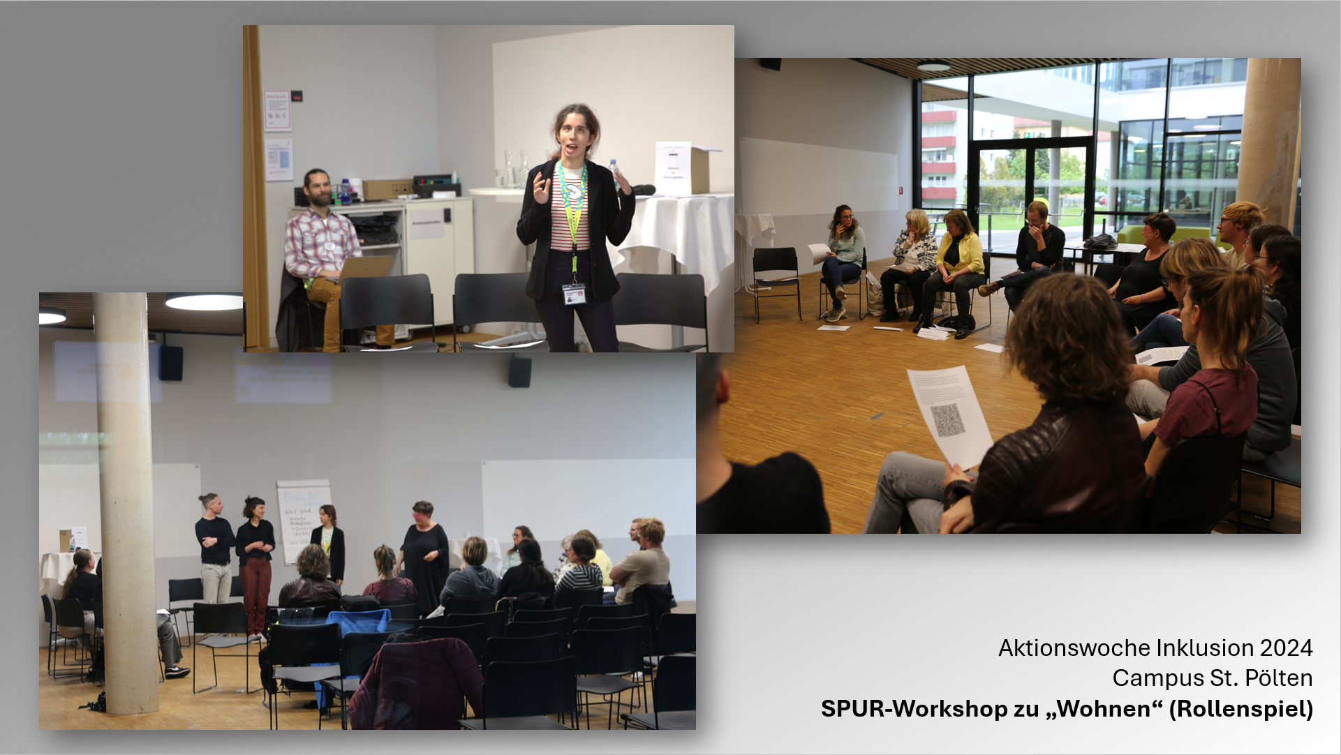 Collage von Fotos des SPUR-Rollenspiels  