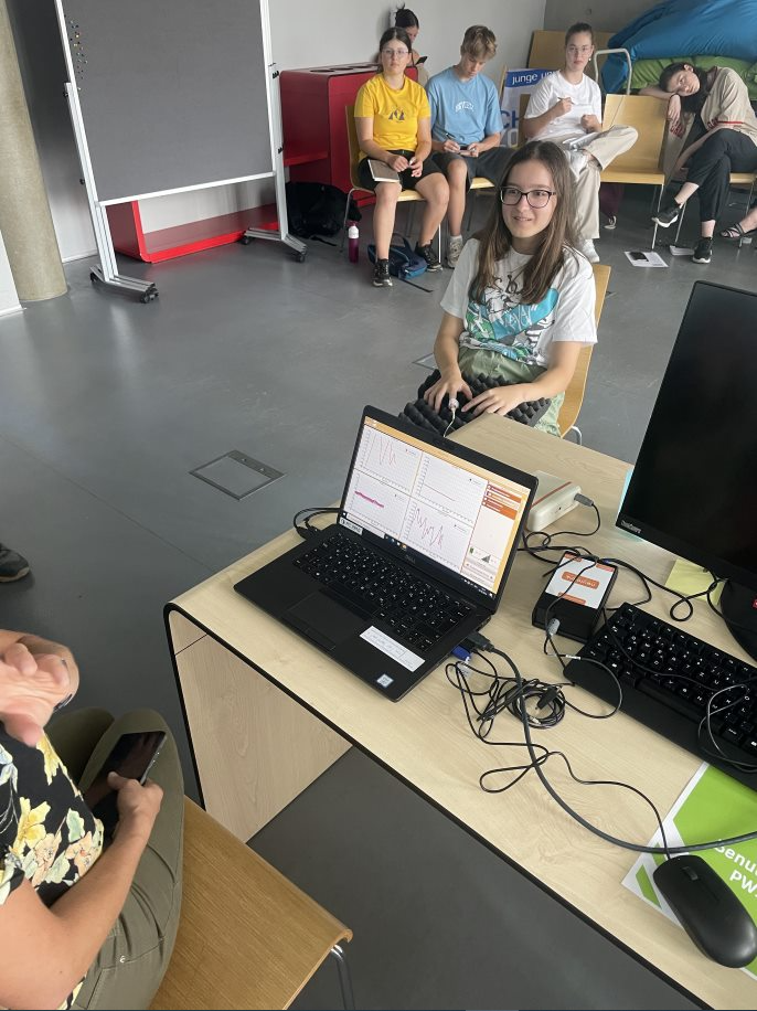 Teilnehmer*in bei Biofeedback