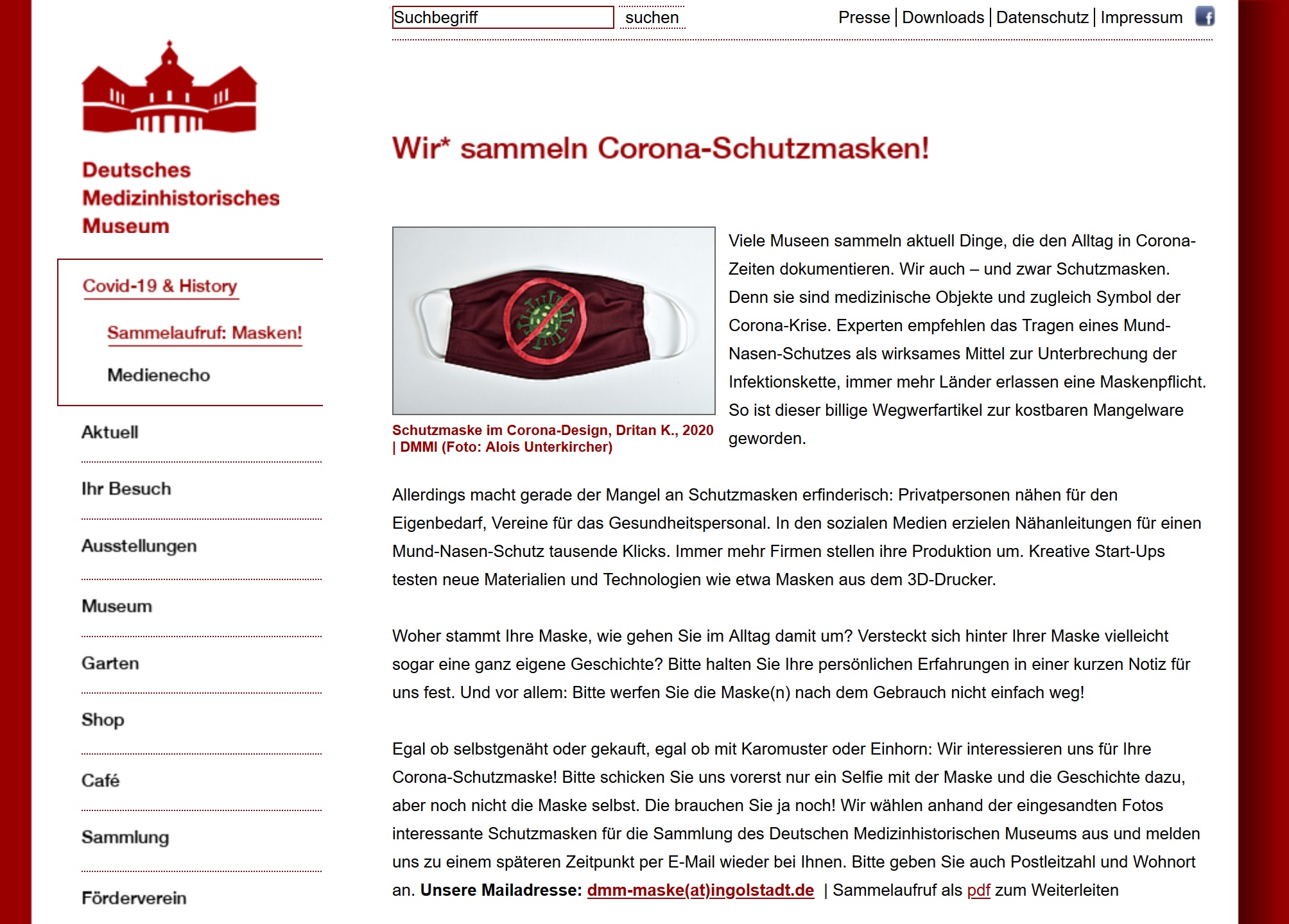 Screenshot Deutsches Medizinhistorisches Museum