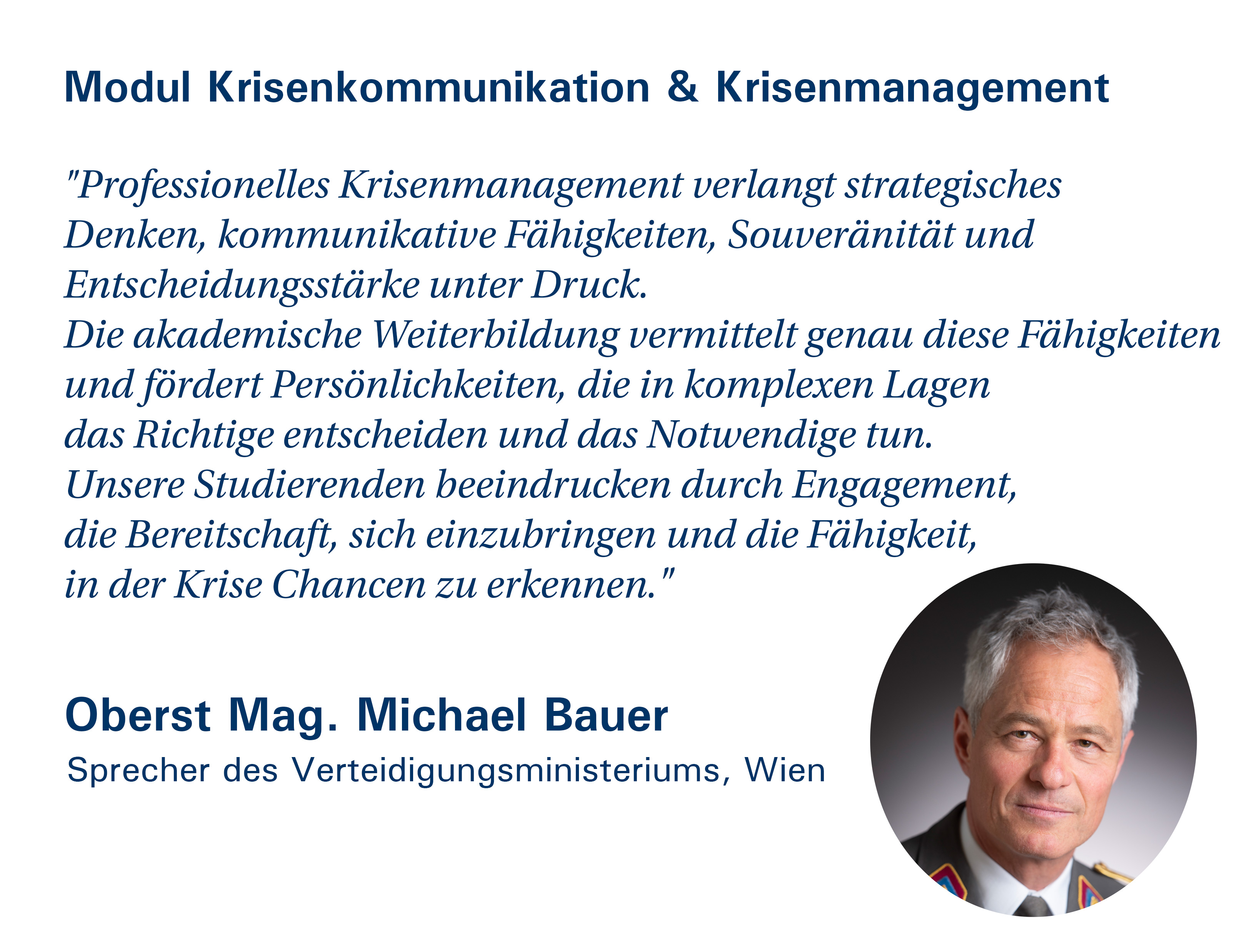 Statement Michael Bauer Modul Krisenkommunikation