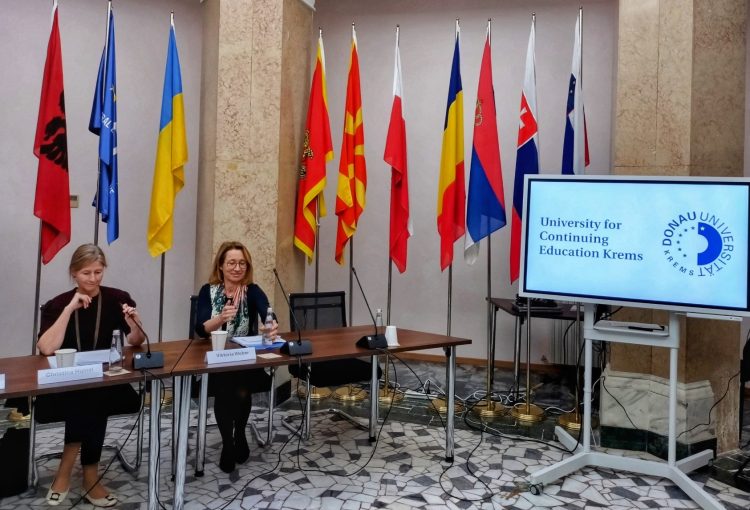 Dr Christina Hainzl, (UWK) and Vice-Rector Weber, making introductory remarks.