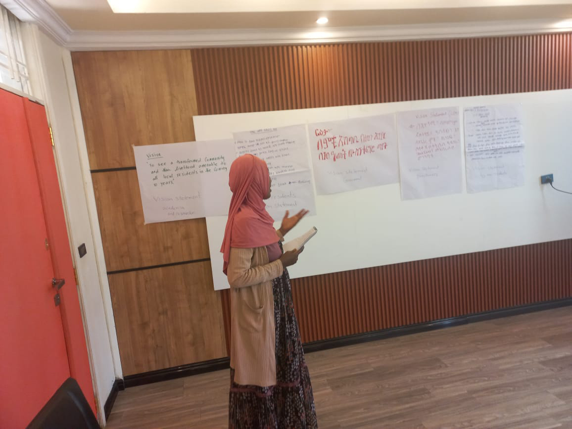Woman presenting her ideas