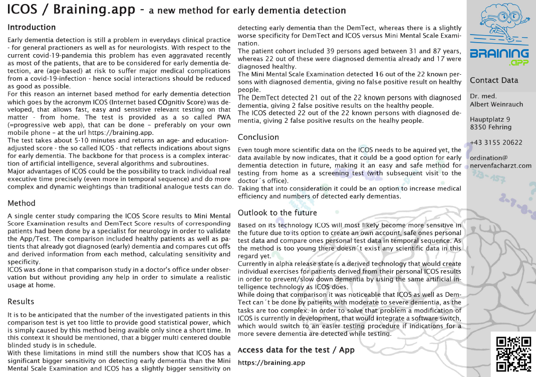 Albert Weinrauch: ICOS – a new method for early dementia detection